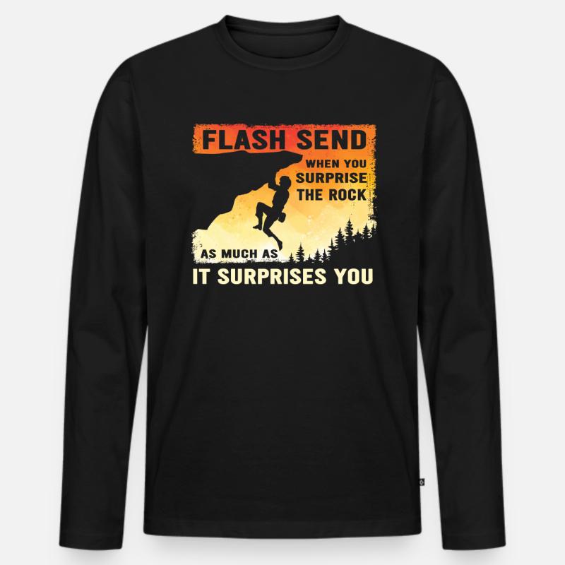 Boulderer Flash Send Bouldering - Men's Premium Organic Long Sleeve Shirt - black