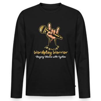 Poetry Slam Wortspiel Krieger Slam-poesie - Männer Premium Bio Langarmshirt - Schwarz - Vorne - Nico (187cm)