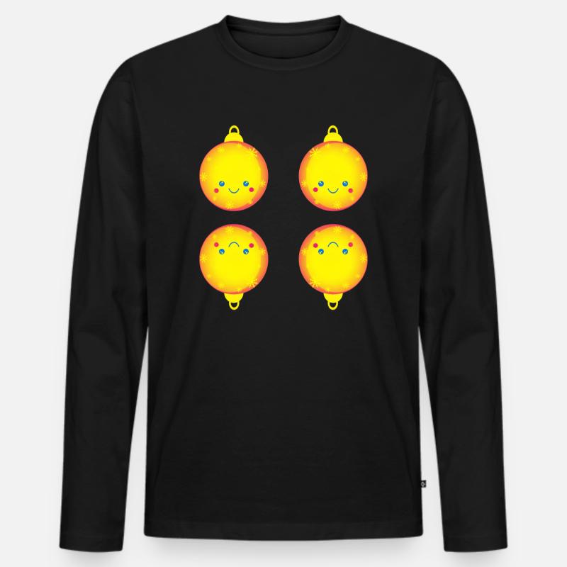 Schöne Weihnachtskugeln Christbaumkugeln - Männer Premium Bio Langarmshirt - Schwarz