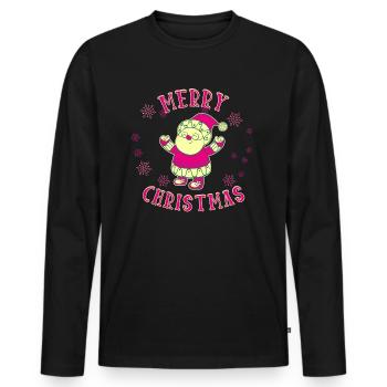 Père noël joyeux noël noël - T-shirt manches longues Premium bio Homme - noir - Devant - Nico (187cm)