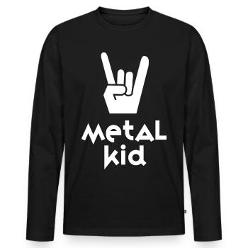 Metal Fork - Männer Premium Bio Langarmshirt - Schwarz - Vorne - Nico (187cm)