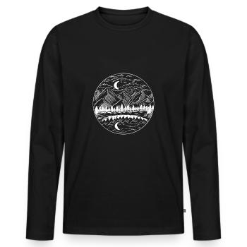 Mountain range mountains hiking nature - Men's Premium Organic Long Sleeve Shirt - black - Front - Nico (187cm)