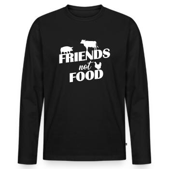 Des amis pas de la nourriture - T-shirt manches longues Premium bio Homme - noir - Devant - Nico (187cm)