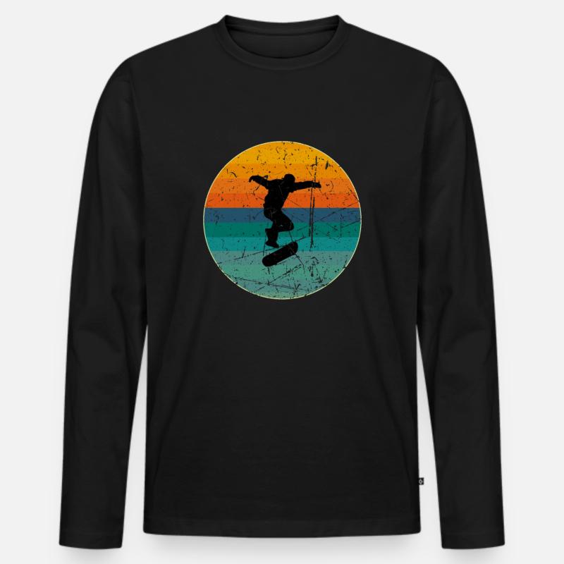 Skateboard Skate Skater Geschenk - Männer Premium Bio Langarmshirt - Schwarz