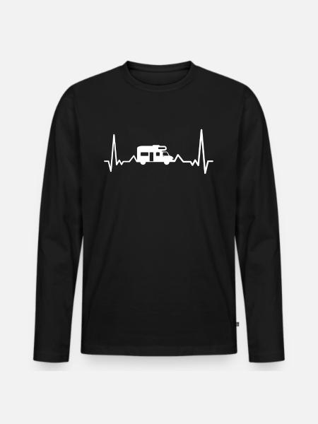heartbeat mobile home - Men's Premium Organic Long Sleeve Shirt - black