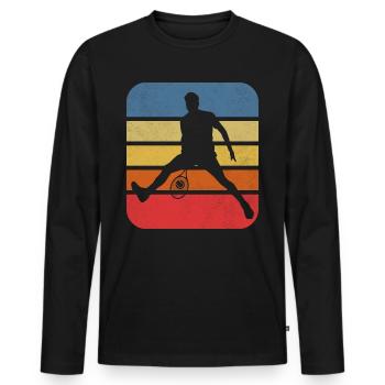 Tennisspieler Tennisschläger Tennisplatz Geschenk - Männer Premium Bio Langarmshirt - Schwarz - Vorne - Nico (187cm)