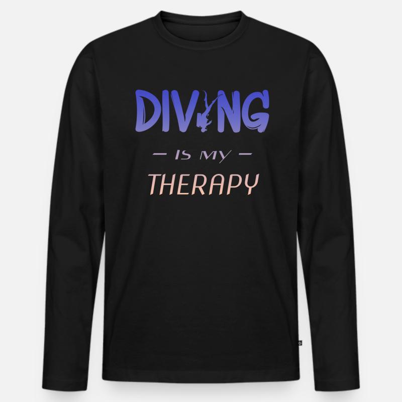 Diving Tauchen Taucher - Männer Premium Bio Langarmshirt - Schwarz