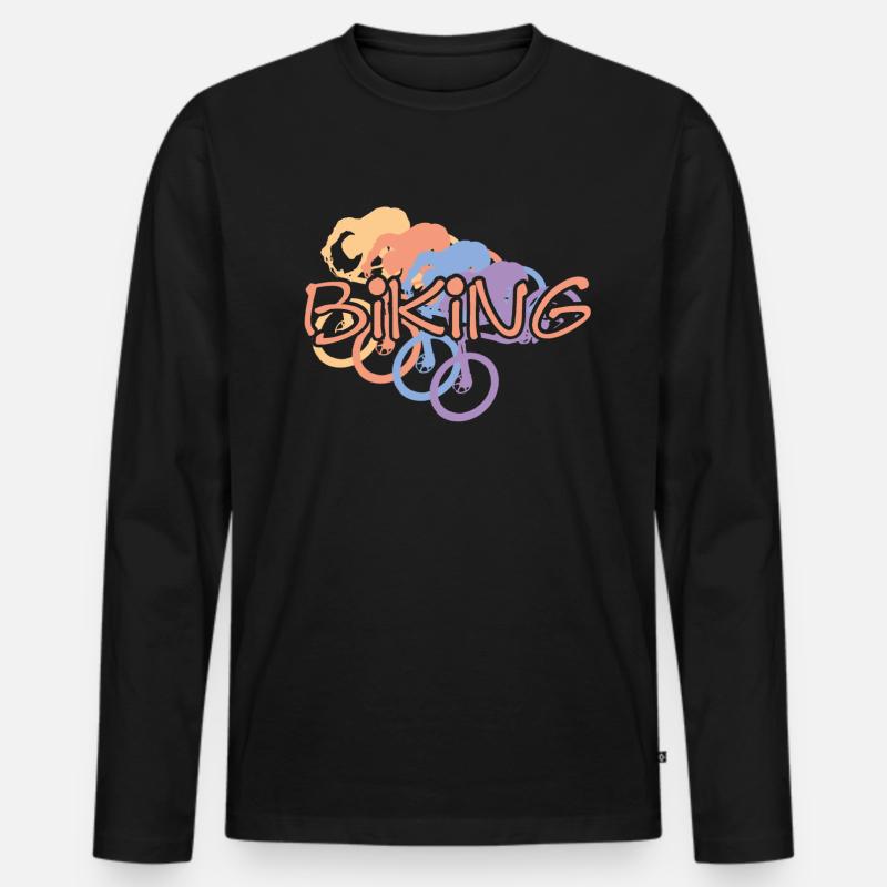 Fahrrad - Männer Premium Bio Langarmshirt - Schwarz