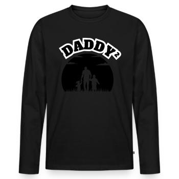 Daddy² Kid Boy Black - Men's Premium Organic Long Sleeve Shirt - black - Front - Nico (187cm)