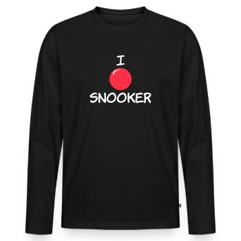 Snooker I Love Snooker Ball Gift - Men's Premium Organic Long Sleeve Shirt - black - Front - Nico (187cm)