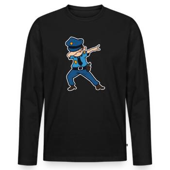 Dab Police Dabbing Cop Gift - Men's Premium Organic Long Sleeve Shirt - black - Front - Nico (187cm)