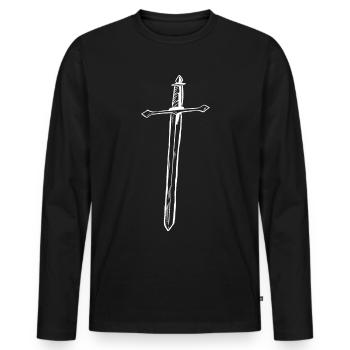 sword - Men's Premium Organic Long Sleeve Shirt - black - Front - Nico (187cm)