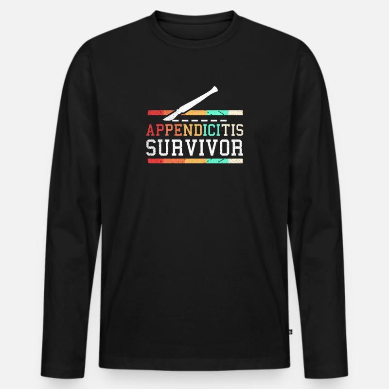 Appendicitis-Infektion-Überlebendgeschenk - Männer Premium Bio Langarmshirt - Schwarz