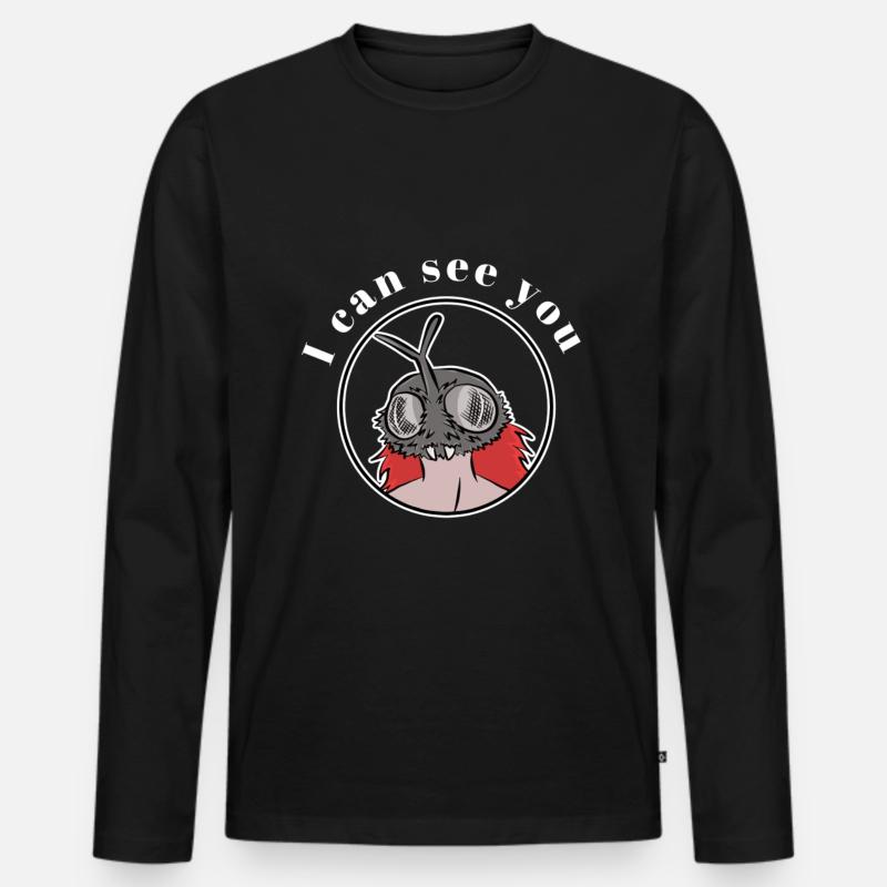 I Can See You - Männer Premium Bio Langarmshirt - Schwarz