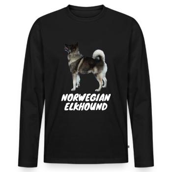 Gray Norwegian DeerHound - Men's Premium Organic Long Sleeve Shirt - black - Front - Nico (187cm)