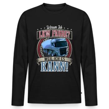 LKW Fahrer - Männer Premium Bio Langarmshirt - Schwarz - Vorne - Nico (187cm)