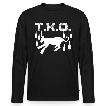 TKO Drunk Predator Évanoui Blackout Coma Blanc - T-shirt manches longues Premium bio Homme - noir - Devant - Nico (187cm)
