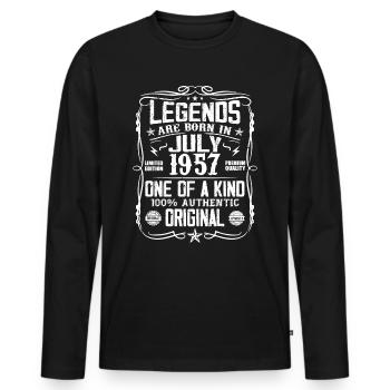 Né en Juillet 1957 Anniversaire 1957 Juillet 1957 - T-shirt manches longues Premium bio Homme - noir - Devant - Nico (187cm)