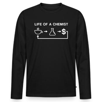 Sciene Chemie Student Uni - Männer Premium Bio Langarmshirt - Schwarz - Vorne - Nico (187cm)