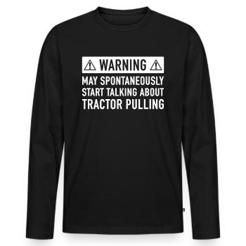 Funny Tractor Pulling-Geschenk-Idee - Männer Premium Bio Langarmshirt - Schwarz - Vorne - Nico (187cm)