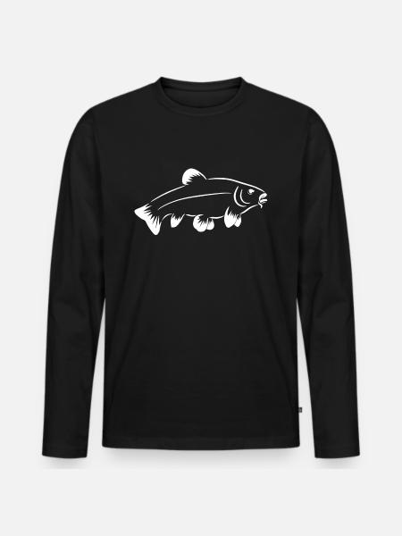Schleie Fisch - Männer Premium Bio Langarmshirt - Schwarz