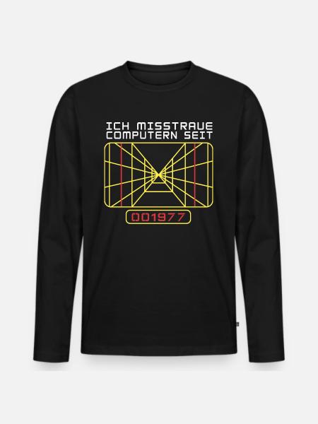 Zielcomputer - Computer misstrauen - IT Informatik - Männer Premium Bio Langarmshirt - Schwarz