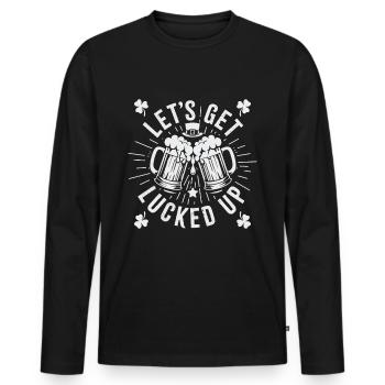 Laissez-vous tenter par la chance - T-shirt manches longues Premium bio Homme - noir - Devant - Nico (187cm)