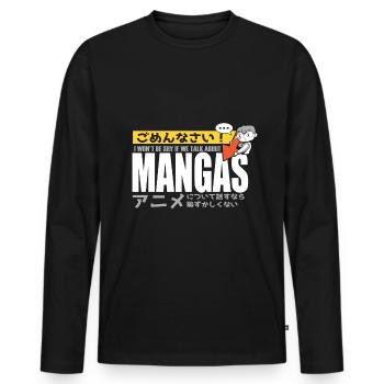 Manga ich werde nicht schüchtern sein Anime Weeb - Männer Premium Bio Langarmshirt - Schwarz - Vorne - Nico (187cm)