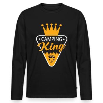 Camping King Camper camper caravan tent - Men's Premium Organic Long Sleeve Shirt - black - Front - Nico (187cm)