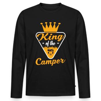 The camping king caravan and campsite - Men's Premium Organic Long Sleeve Shirt - black - Front - Nico (187cm)