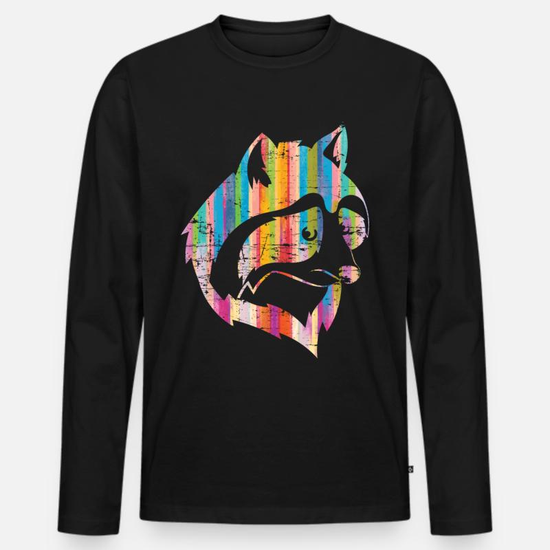 Waschbären Geschenk Waschbär - Männer Premium Bio Langarmshirt - Schwarz