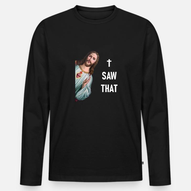 Funny Karma & Jesus Meme - L'ho visto - - Maglia a manica lunga ecologica premium da uomo - nero