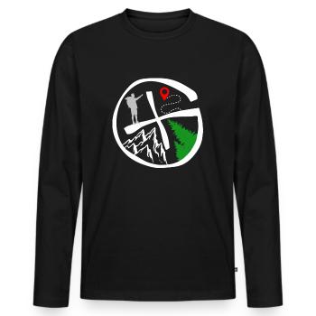 Geocachers looking for Cache Logo Geocaching Fans - Men's Premium Organic Long Sleeve Shirt - black - Front - Nico (187cm)