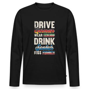 Voyage Airport World Tour 2022 - T-shirt manches longues Premium bio Homme - noir - Devant - Nico (187cm)