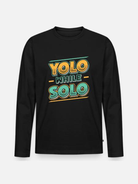 Solo proud single, Happy single - Men's Premium Organic Long Sleeve Shirt - black