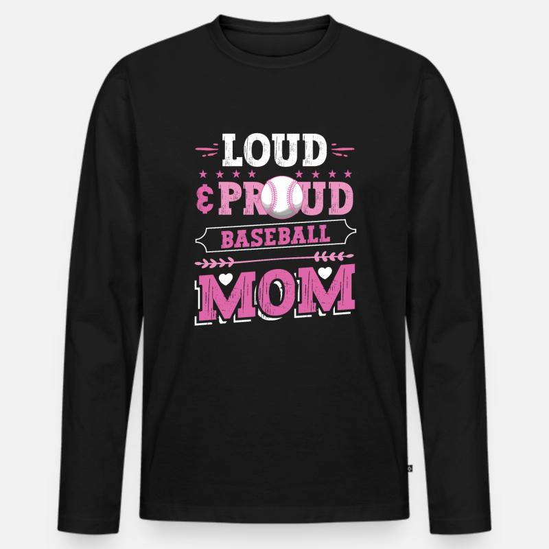 Laut und stolze Baseball-Mutter - Männer Premium Bio Langarmshirt - Schwarz