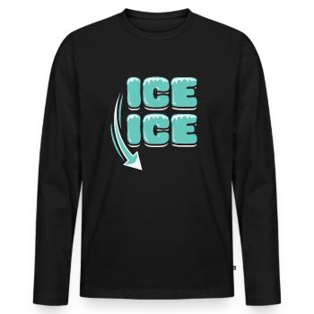 Annonce de grossesse - T-shirt manches longues Premium bio Homme - noir - Devant - Nico (187cm)