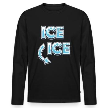 Annonce de grossesse - T-shirt manches longues Premium bio Homme - noir - Devant - Nico (187cm)