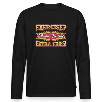 Extra Pommes Frites - Männer Premium Bio Langarmshirt - Schwarz - Vorne - Nico (187cm)