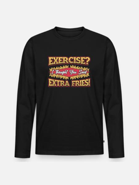 Extra French fries - Men's Premium Organic Long Sleeve Shirt - black