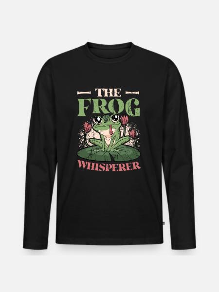 Der Froschflüsterer - Männer Premium Bio Langarmshirt - Schwarz