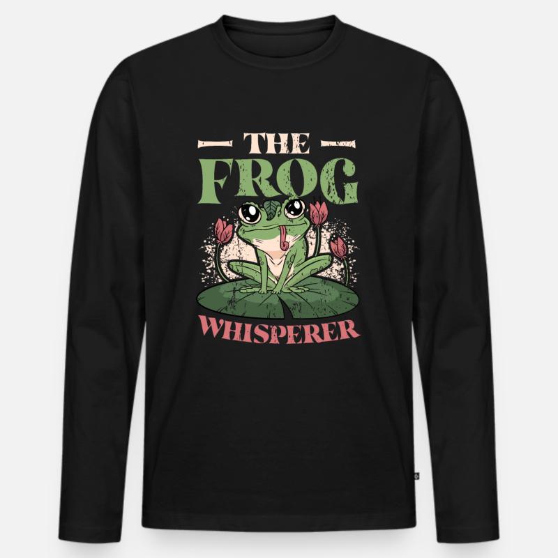 Der Froschflüsterer - Männer Premium Bio Langarmshirt - Schwarz