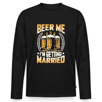 Beer Me Je me marie. - T-shirt manches longues Premium bio Homme - noir - Devant - Nico (187cm)