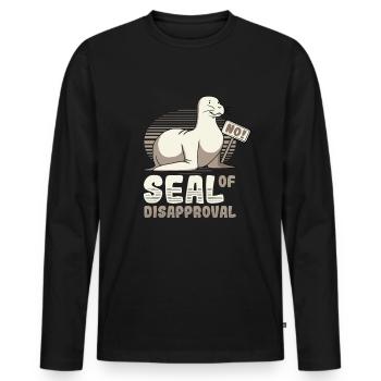 Seal of rejection say no. - Men's Premium Organic Long Sleeve Shirt - black - Front - Nico (187cm)