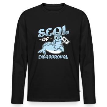 Seal of rejection say no. - Men's Premium Organic Long Sleeve Shirt - black - Front - Nico (187cm)