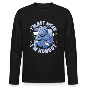 Je ne suis pas méchant que je suis honnête et franc parleur - T-shirt manches longues Premium bio Homme - noir - Devant - Nico (187cm)