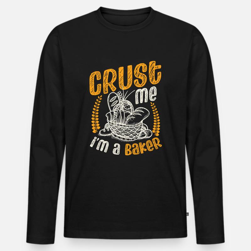 Crust Me I'm A Baker Brotbacken - Männer Premium Bio Langarmshirt - Schwarz