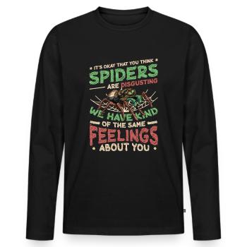 Spiders are not disgusting - Spider Lover - Men's Premium Organic Long Sleeve Shirt - black - Front - Nico (187cm)