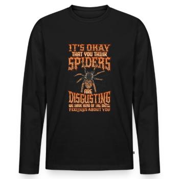 Spiders are not disgusting - Spider Lover - Men's Premium Organic Long Sleeve Shirt - black - Front - Nico (187cm)
