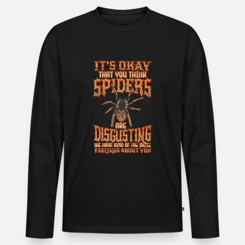 Spinnen sind nicht ekelhaft - Spider Lover - Männer Premium Bio Langarmshirt - Schwarz